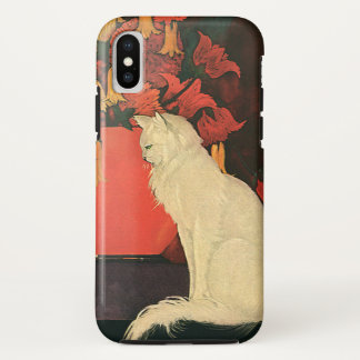 Vintage Animals, Elegant White Cat, Autumn Flowers iPhone XS Case