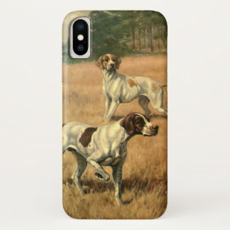Vintage Animals, English Pointer Hunting Dogs iPhone X Case