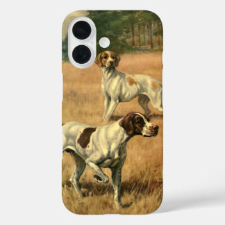 Vintage Animals, English Pointer Hunting Dogs iPhone 16 Case