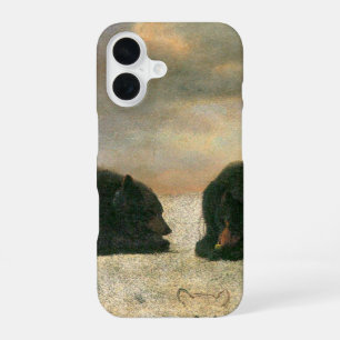 Vintage Animals, Grizzly Bears by Albert Bierstadt iPhone 16 Case
