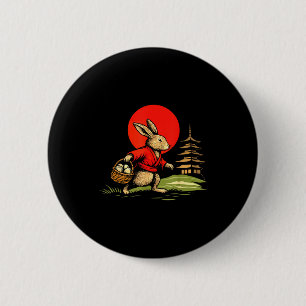 Vintage Anime Rabbit Easter Bunny Japanese Sun Art 6 Cm Round Badge