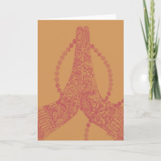 Vintage Anjali Mudra Mehndi Notecard -Blank inside