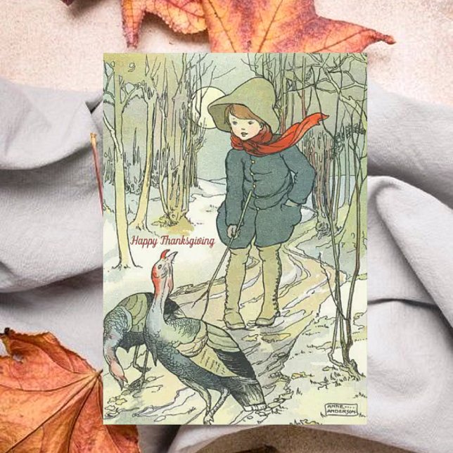 Vintage Anne Anderson Happy Thanksgiving  Holiday Card (Creator Uploaded)