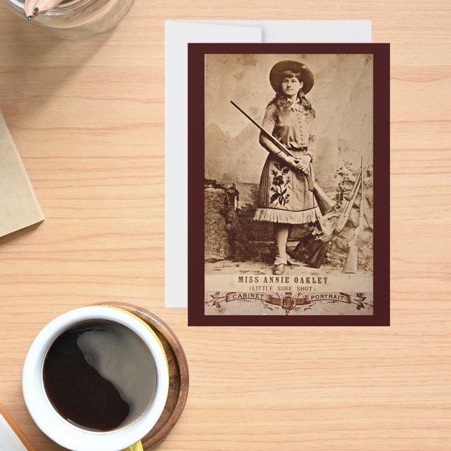 Vintage Annie Oakley Sepia Greeting Card (Creator Uploaded)