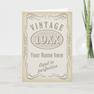 Vintage anniversary card (editable)