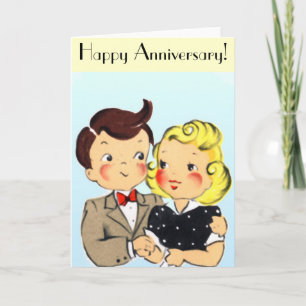Vintage Anniversary Couple Card