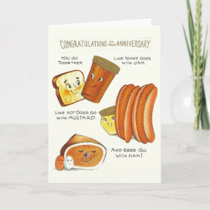 Vintage Anthropomorphic Anniversary Card