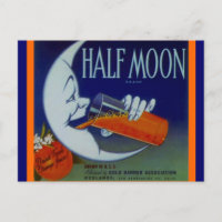 Vintage Anthropomorphic Half Moon OJ Postcards PC