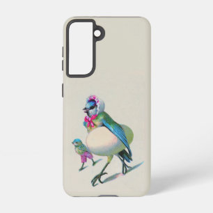 Vintage Anthropomorphic Mama Bluebird & Child Samsung Galaxy Case