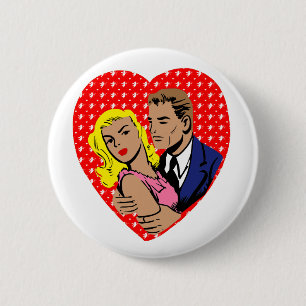 vintage anti valentine 6 cm round badge