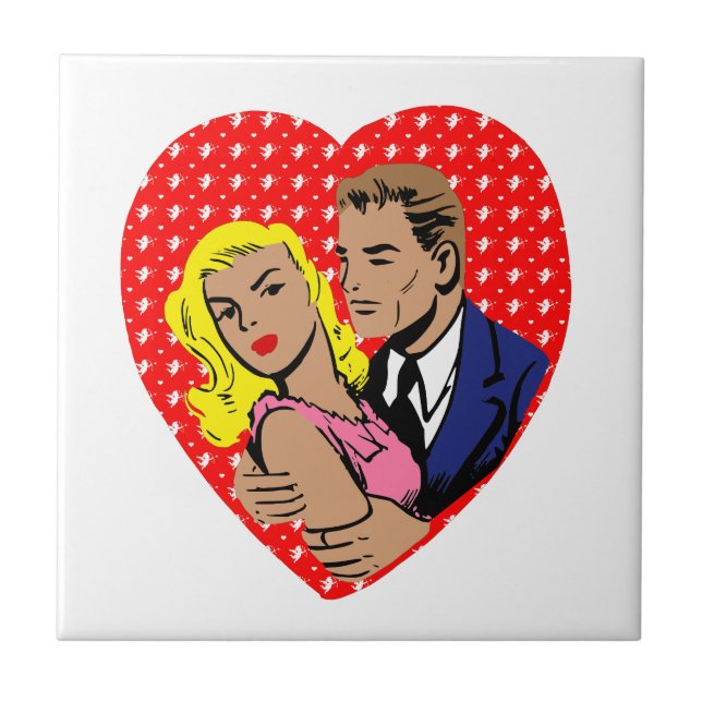 vintage anti valentine ceramic tile (Front)