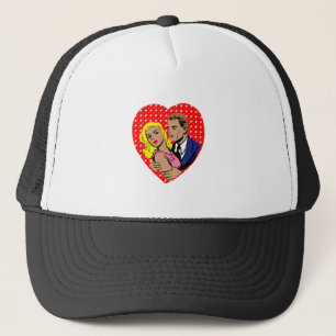 vintage anti valentine trucker hat
