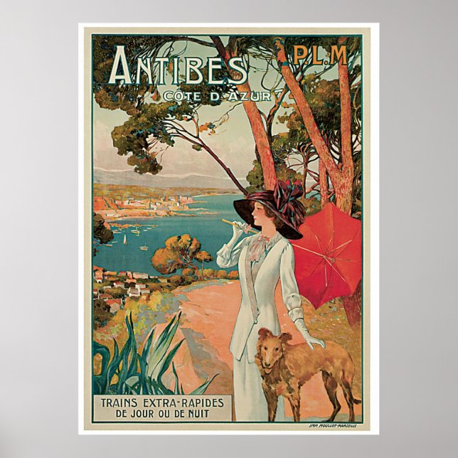 Vintage Antibes Cote d'Azur Poster (Front)