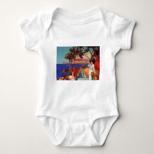 Vintage Antibes Cote D'Azur Travel Baby Bodysuit