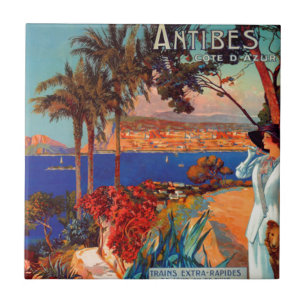 Vintage Antibes Cote D'Azur Travel Tile