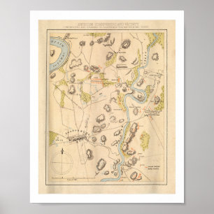 Vintage Antietam Battlefield Map (1864)  Poster