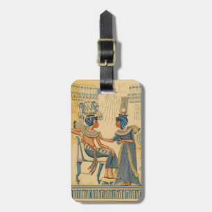 Vintage Antique Ancient Egyptian Royalty Luggage Tag