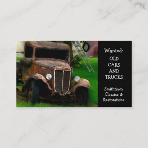 Vintage Antique Automobile Restoration Business Card