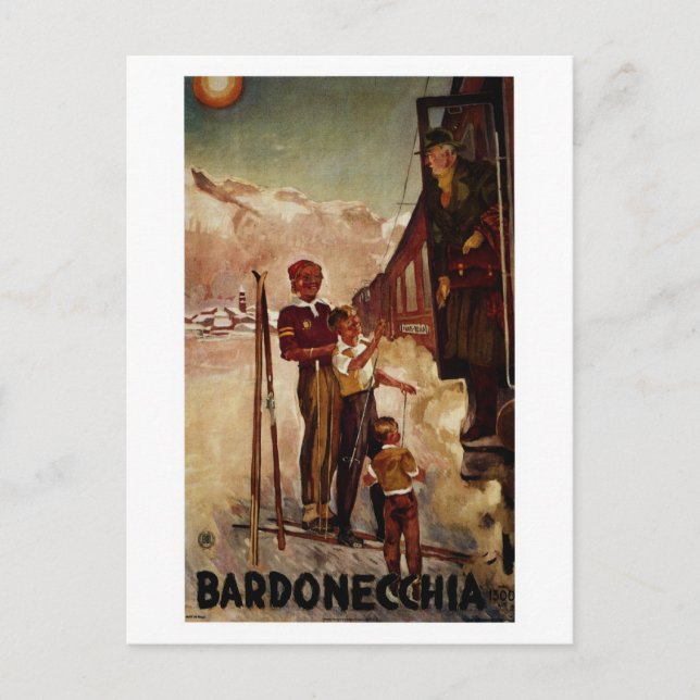 Vintage antique Bardonecchia Italian travel Postcard (Front)
