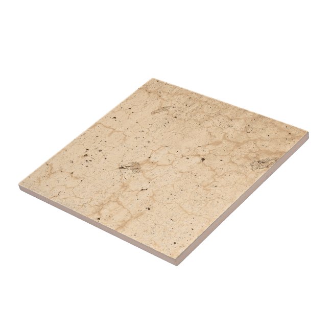 Vintage Antique Beige Country Farmhouse Grunge Ceramic Tile (Side)