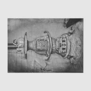 Vintage Antique Black And White Rustic Wood Stove Tissue Paper