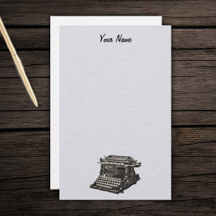 Vintage Antique Black Old Fashioned Typewriter Stationery