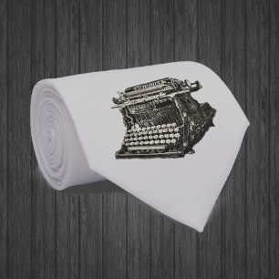 Vintage Antique Black Old Fashioned Typewriter Tie