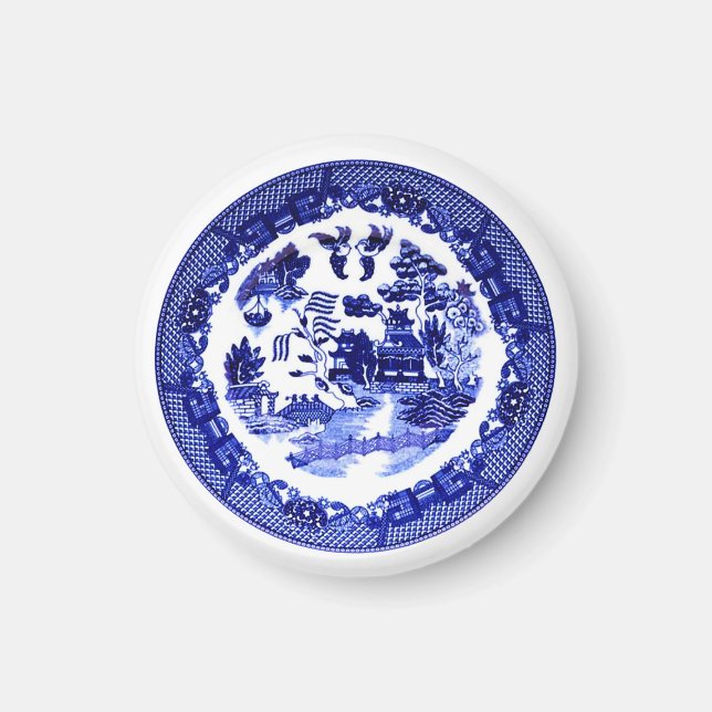 Vintage Antique Blue Willow Pattern circa 1790 Magnet (Front)