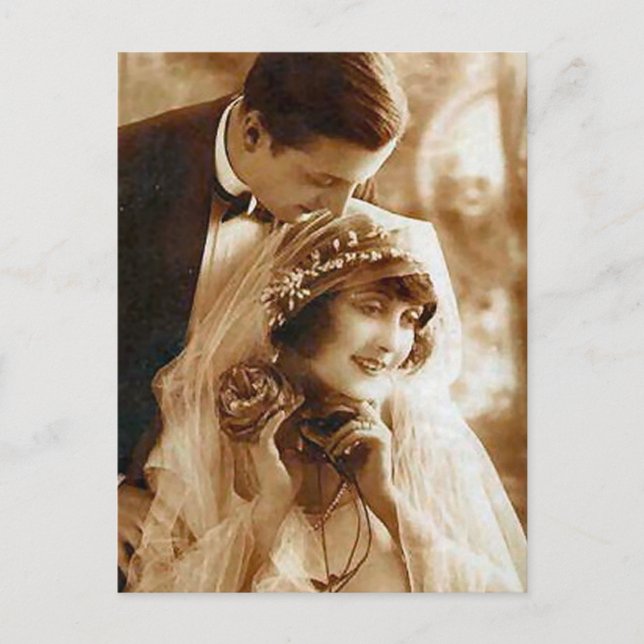 Vintage Antique Bride and Groom Romantic Gifts Postcard (Front)