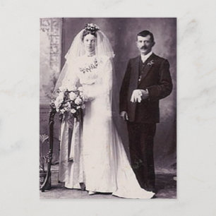 Vintage Antique Bride and Groom Romantic Gifts Postcard