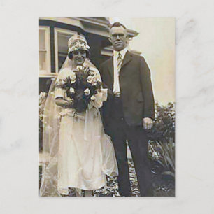 Vintage Antique Bride and Groom Romantic Gifts Postcard