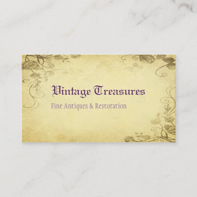Vintage Antique Business Card (Front)