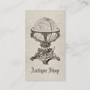 Vintage antique business card template Sepia