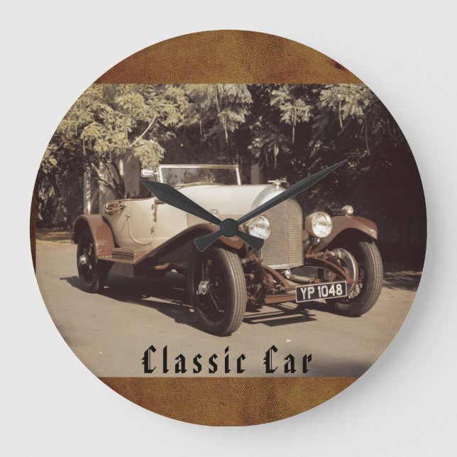 Vintage, Antique Car, Classic Car  Large Clock (Front)