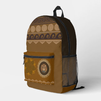 Vintage, Antique Cat, Ancient Motif Art Printed Ba Backpack