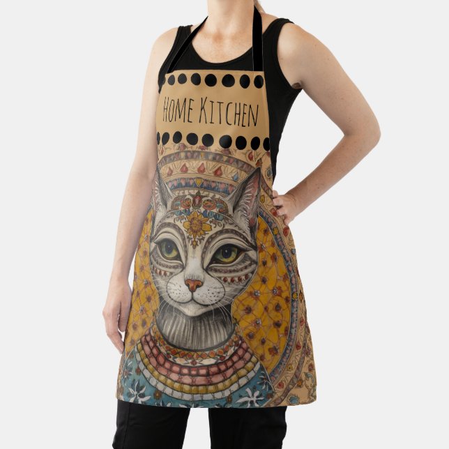 Vintage, Antique Cat and Motif Pattern Apron (Insitu)