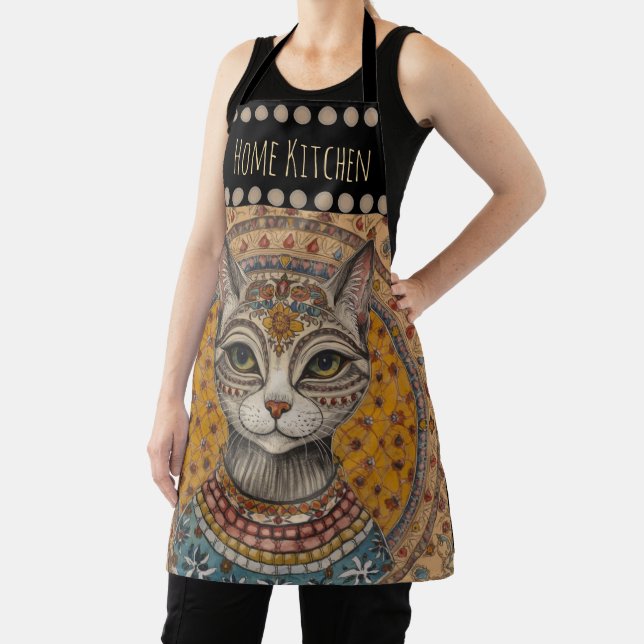 Vintage, Antique Cat and Motif Pattern Apron (Insitu)