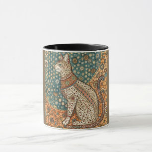 Vintage , Antique Cat Motif Design Art Mug