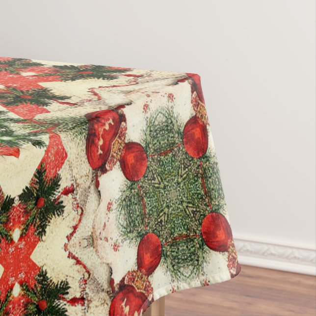 Vintage antique Christmas Themed Part 11 Ephemera Tablecloth (In Situ)
