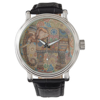 Vintage, Antique Elephant,Batik Pattern Watch