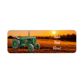 Vintage Antique Farm Tractor Return Address Label