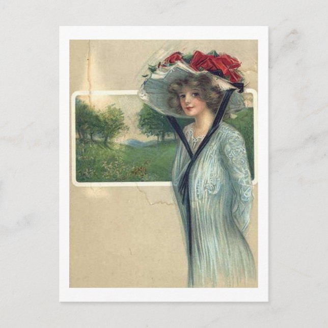 Vintage Antique Fashions Postcard (Front)