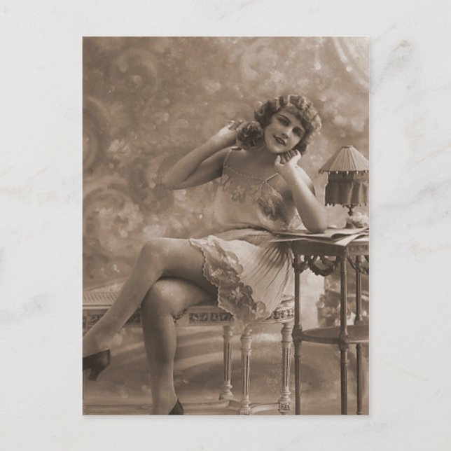 Vintage Antique Flappers, Portraits of Women, Postcard (Front)