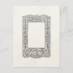 Vintage Antique Floral Mermaid Old Frame Border Postcard