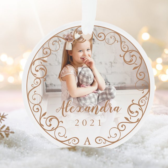 Vintage Antique Flourish Scroll Photo Frame Ornament (Vintage Antique Flourish Scroll Photo Frame Ornament)