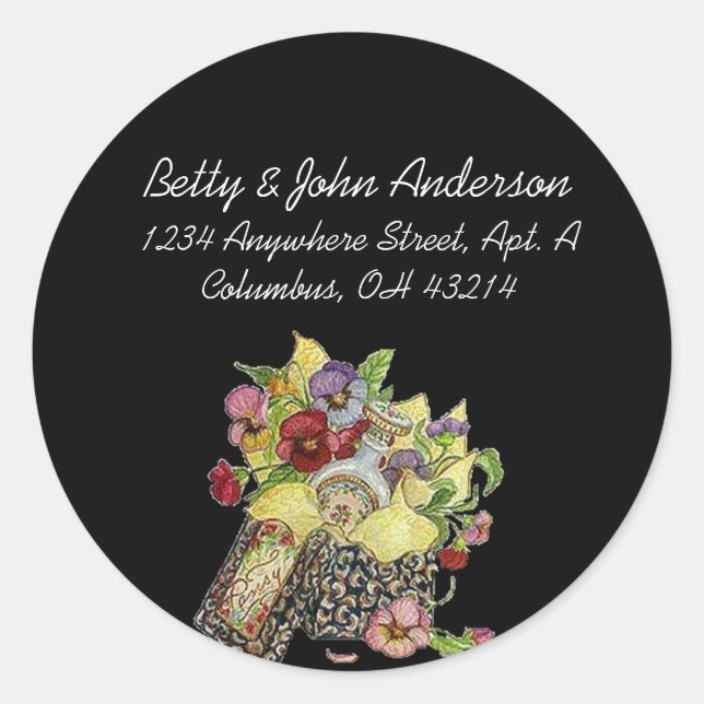 Vintage/Antique Flower Box #2 Design Address Label (Front)