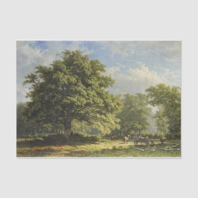 Vintage Antique Forest Nature Scene  Tissue Paper (Front)