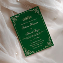 Vintage Antique Frame Emerald Green Muslim Wedding