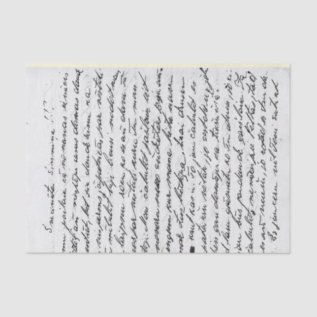 Vintage Antique Handwritten Letter Tissue Paper (Front)