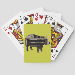 Vintage Antique Hippo Ethnic Pattern Tribal Playing Cards